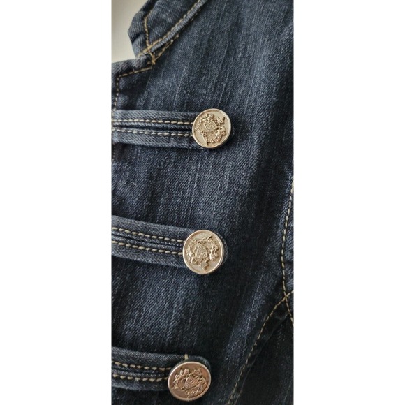 Oh Yes Jeans Denim Partial Zip Vest Retro Womens Sz M Sgt Peppers Style - Picture 2 of 9